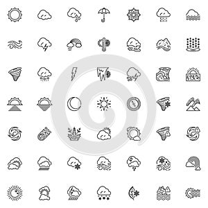 Weather line icons set