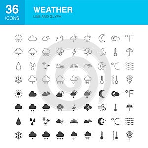 Weather Line Web Glyph Icons