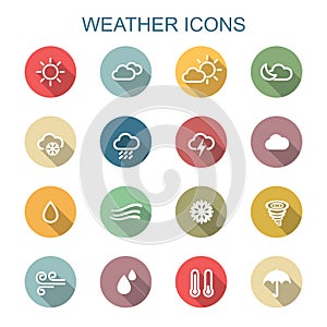 Weather long shadow icons
