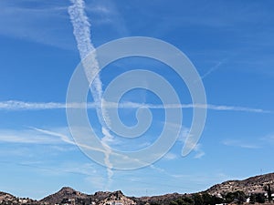 Weather manipulation Chemtrails on the sky