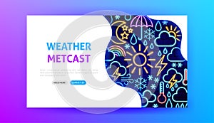 Weather Metcast Neon Landing Page