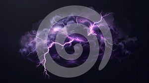 The weather meteo icon shows a lightning storm cloud with lightning. It is a realistic illustration with a black cloud