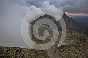 Clouds in the mountains