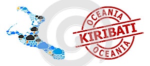 Weather Pattern Map of Kiribati Island and Distress Stamp