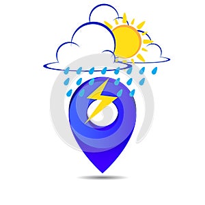 Weather pin pointer icon symbol