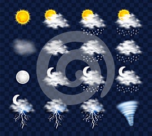 Weather realistic icons