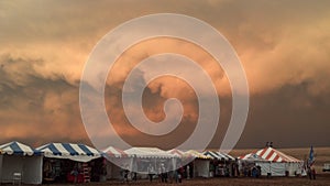 Weather scene at Kite Festival at Antelope Island, Utah