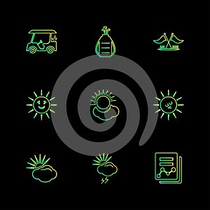 weather , sports , climate , golft , eps icons set vector