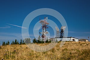 Weather station in the Carpathian mountains. Weather forecast