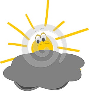 Weather symbol: Funny sun and cloud