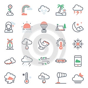 Weather Temperature flat Icons Pack