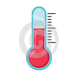 A weather temperature scale, thermometer. Celsius or fahrenheit meteorology measuring heat and cold vector illustration. photo