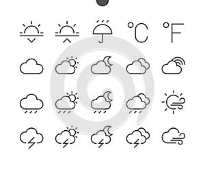Weather UI Pixel Perfect Well-crafted Vector Thin Line Icons 48x48 Ready for 24x24 Grid for Web Graphics and Apps with