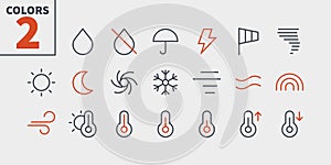 Weather UI Pixel Perfect Well-crafted Vector Thin Line Icons 48x48 Ready for 24x24 Grid for Web Graphics and Apps with