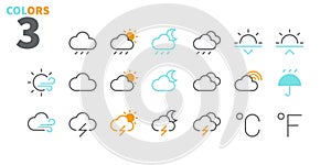 Weather UI Pixel Perfect Well-crafted Vector Thin Line Icons 48x48 Ready for 24x24 Grid for Web Graphics and Apps with