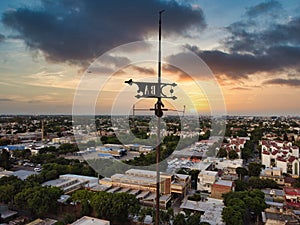 weather vane of ader tower historical monument photo