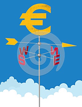 Weather vane in euro symbol design