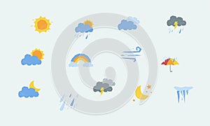 Weather vector in flat unique design