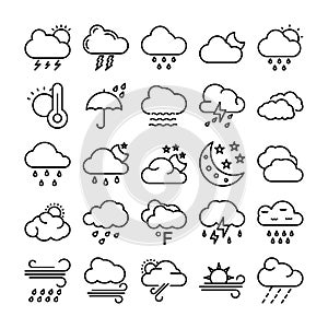Weather Vector Line Icons Set 1