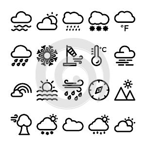 Weather Vector Line Icons Set 2