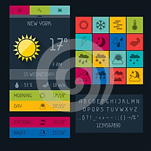 Weather widget in flat design style