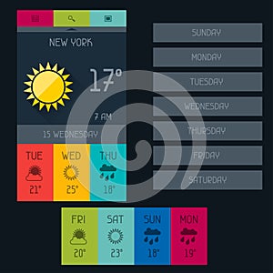 Weather widget in flat design style