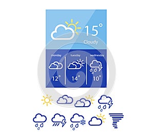 Weather widget in flat style