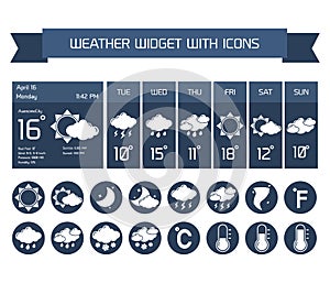 Weather widget icons set