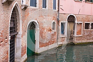 Weathered back street in Venice Italy