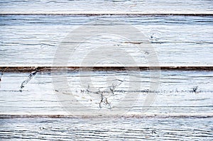 Weathered blue wooden background texture. Distressed, worn, weathered, old, blue and white, wooden panel abstract