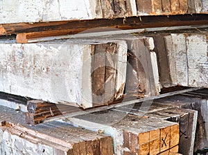 Weathered  boards in an abandoned building