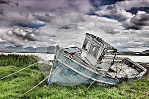 Weathered boat at Roundstone