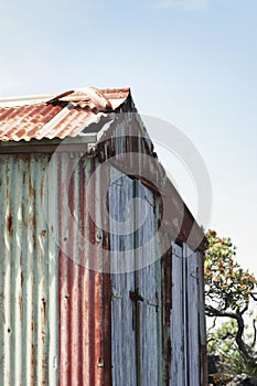 Weathered boat shed