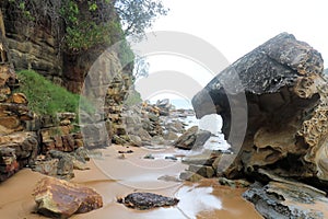 Weathered Boulder on Maitland Bay Beach photo