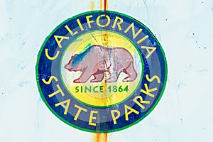 Weathered California State Parks sign