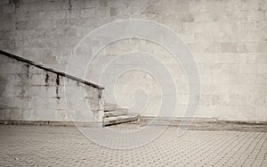 Weathered cinder block, brick wall texture with