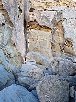 Weathered cliff face at Redhead Beach