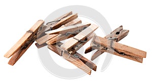 Weathered Clothes Pegs with Clipping Path