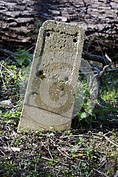 Weathered concrete blank sign