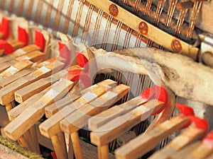 Weathered and damaged piano mechanics