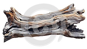 Weathered driftwood texture isolated on white background. photo