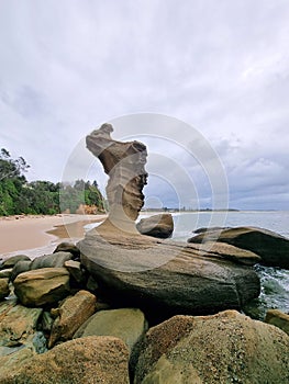 Weathered and eroded rocks at Hargraves Beach