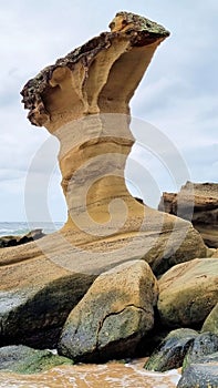 Weathered and eroded rocks at Hargraves Beach