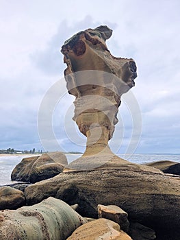 Weathered and eroded rocks at Hargraves Beach