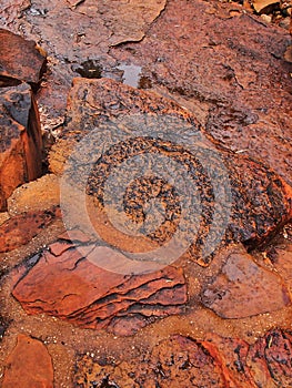 Worn and Eroded Red Rocks, Kings Canyon, Red Centre, Australia