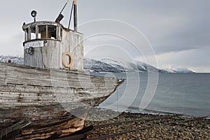 Weathered fishing boat Kvaloya Sallir