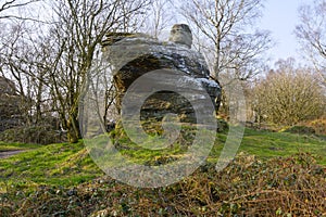 Weathered gritstone outcrop in North Yorkshire