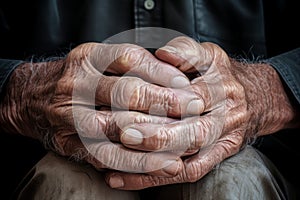 Weathered Hands old man. Generate Ai