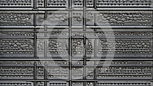 weathered meshed steel canvas. ai generated