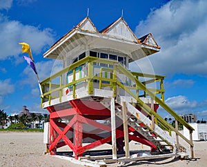 Weathered Miami Beach Ocean-Rescue Station